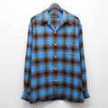 OMBRE CHECK OPEN COLLAR SHIRT L/S ( TYPE-1 ) #BLUE [26SS-WMS-OC11]