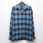 OMBRE CHECK OPEN COLLAR SHIRT L/S ( TYPE-1 ) #BLUE [26SS-WMS-OC11]