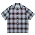 OMBRE CHECK OPEN COLLAR SHIRT S/S -TYPE 2- #BLUE [24SS-WMS-OC11]