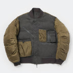 TECH REVERSIBLE MA-1 DOWN JACKET #CHARCOAL x OLIVE [BW-40026W]