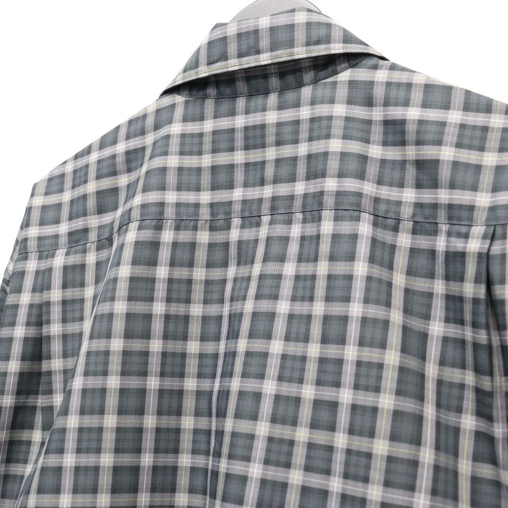 TECH SPORTS OPEN COLLAR SHIRT L/S GREN PLAID #CHARCOAL [BE-82026