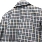 TECH SPORTS OPEN COLLAR SHIRT L/S GREN PLAID #CHARCOAL [BE-82026]