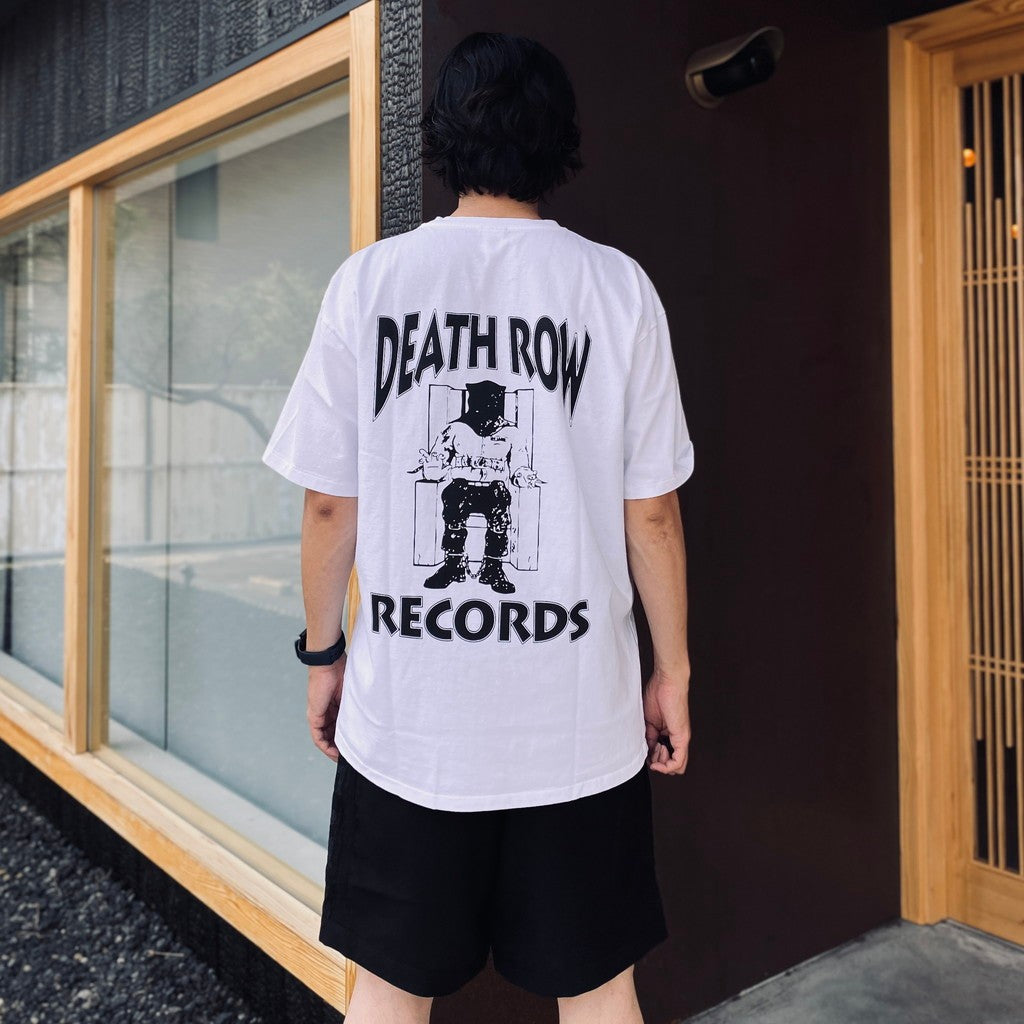 DEATH ROW RECORDS | WASHED HEAVY WEIGHT CREW NECK T-SHIRT #WHITE
