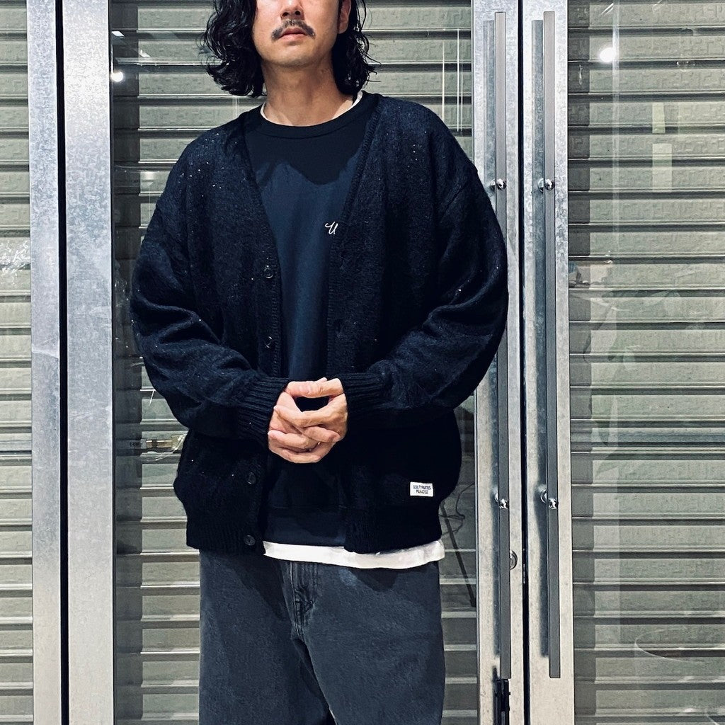 GLITTER MOHAIR CARDIGAN ( TYPE-1 ) #BLACK-RAINBOW [24FW-WMK-KN16]