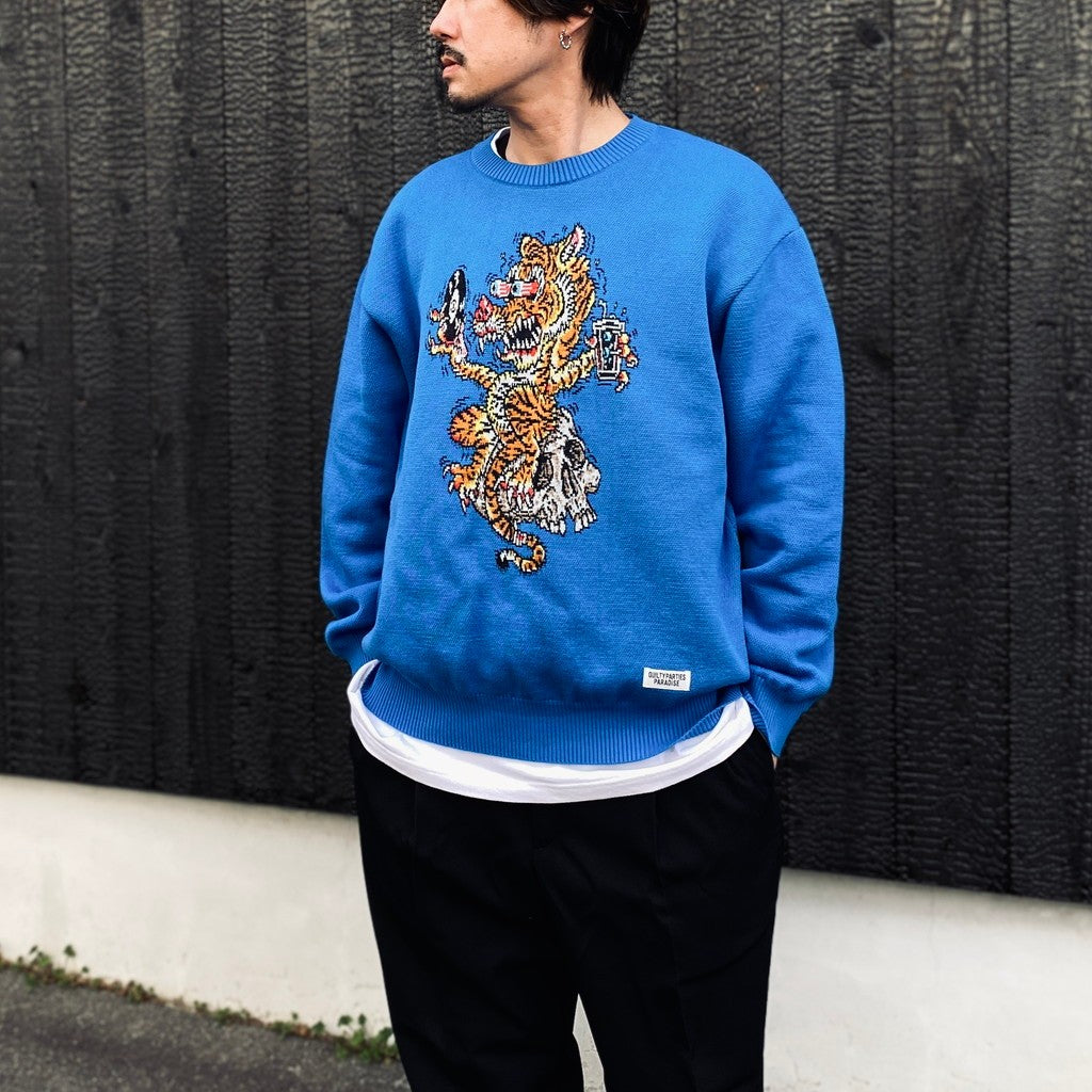 TIM LEHI | JACQUARD SWEATER #BLUE [26SS-WMK-KN07]