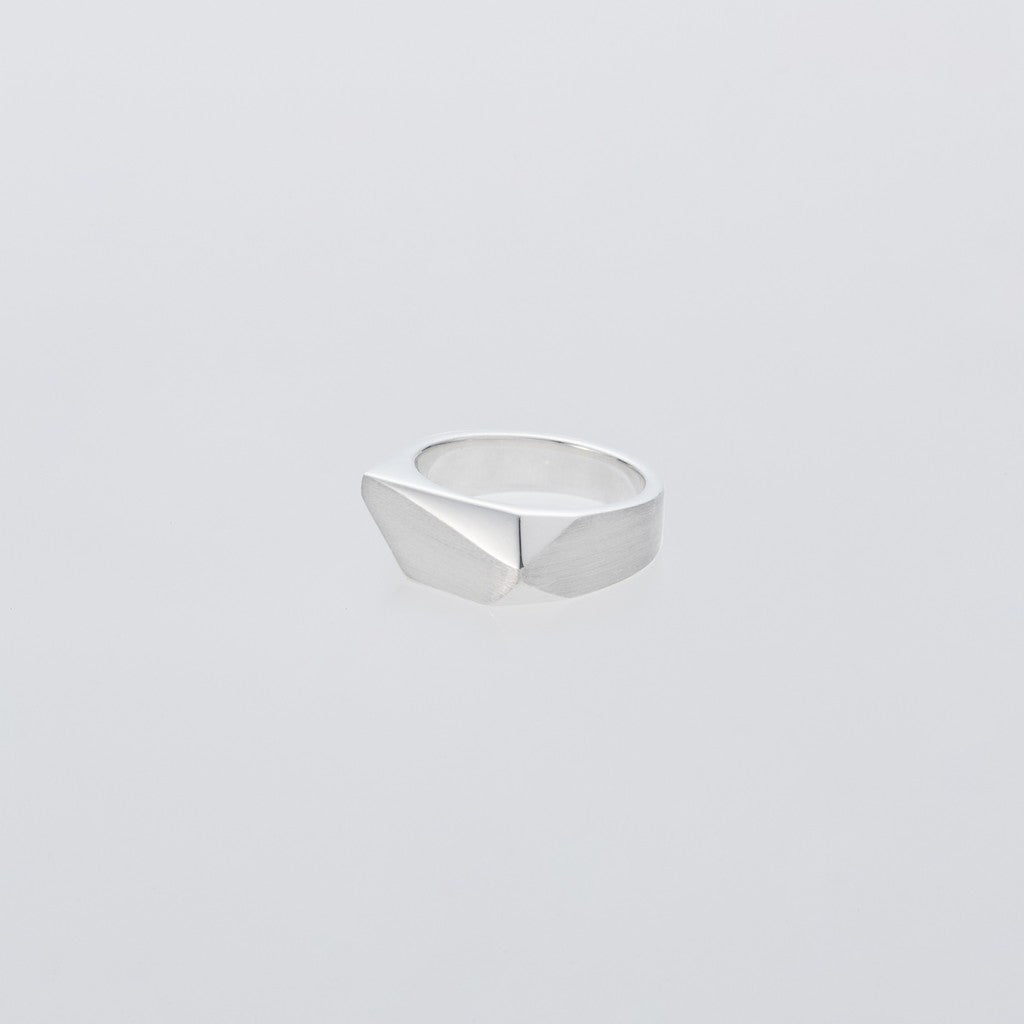 Pentagon Ring with Hair Line #SILVER [XOR122]