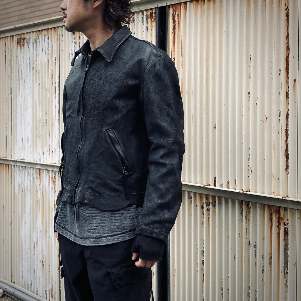 Skin Jacket (VEGETABLE TANNING PIG LEATHER) #BLACK [M-P2-LW1]