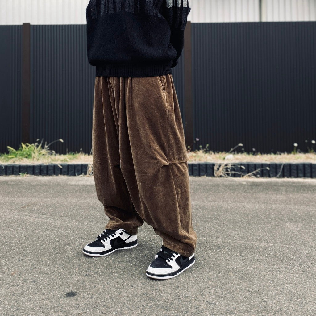 VELOUR BALLOON PANTS #Olive [SS26-B06]