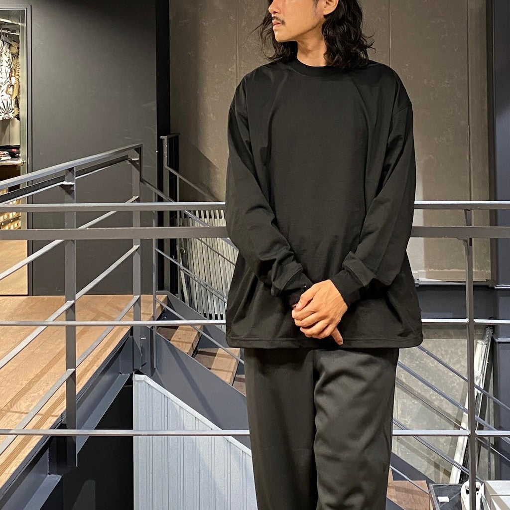 TECH CREW NECK TEE L/S #BLACK [BE-31024W]