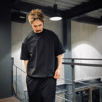 TECH MOCK NECK S/S TEE #BLACK [BE-63025]