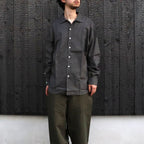 Micro Plaid Open Collar Shirt #Grey [SD26F-SH02]