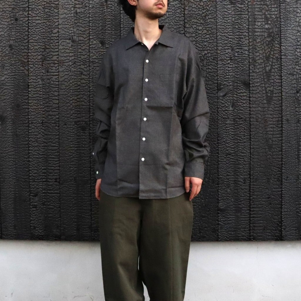Micro Plaid Open Collar Shirt #Grey [SD26F-SH02]