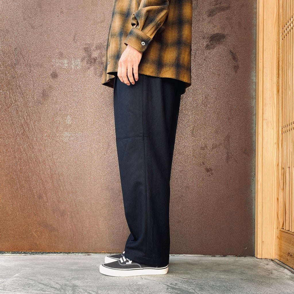DOUBLE PLEATED WOOL TROUSERS ( TYPE-1 ) #BLACK [26FW-WMP-PT03]