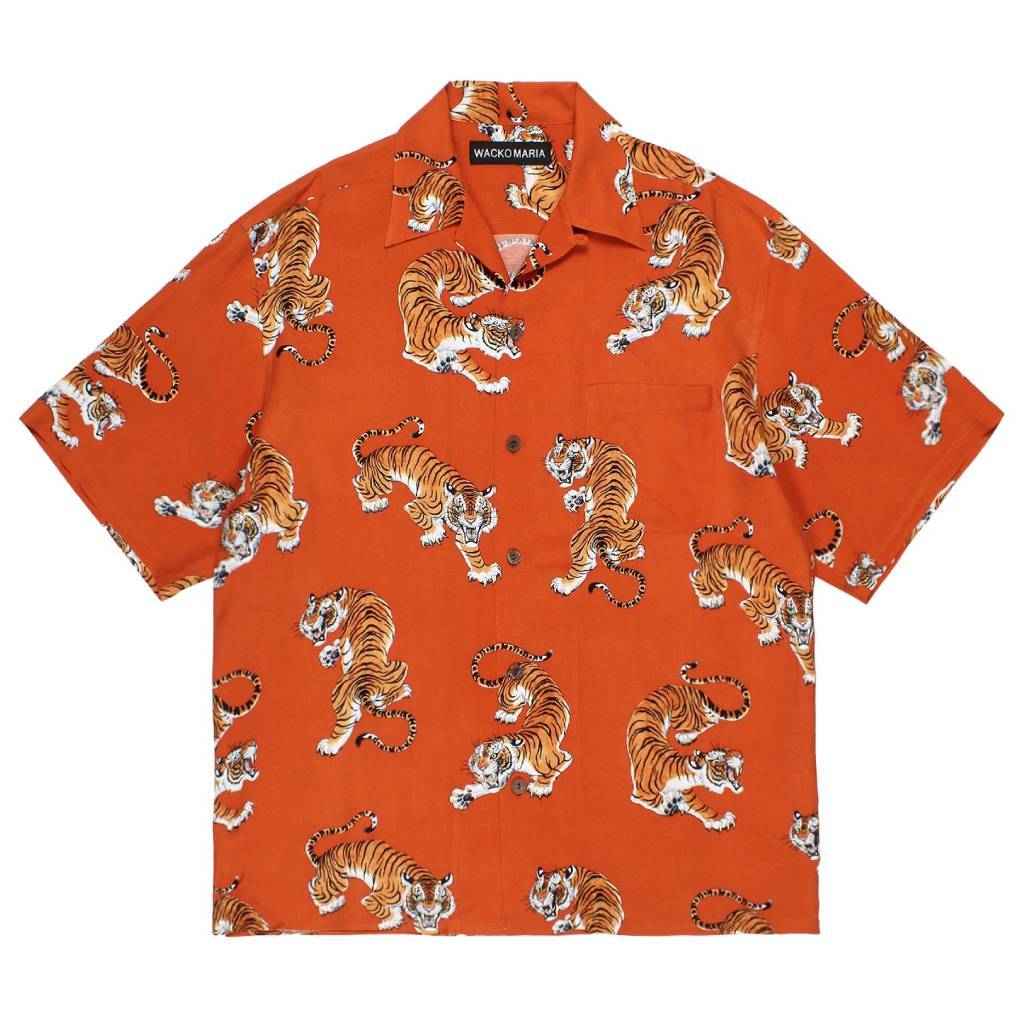 TIM LEHI | HAWAIIAN SHIRT S/S ( TYPE-3 ) #ORANGE [26SSE-WMS-HI04]