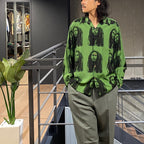 BOB MARLEY | HAWAIIAN SHIRT L/S -TYPE 2- #GREEN [BOBMARLEY-WM-HI06]