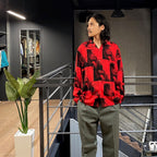 BOB MARLEY | HAWAIIAN SHIRT L/S -TYPE 1- #RED [BOBMARLEY-WM-HI05]