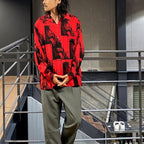 BOB MARLEY | HAWAIIAN SHIRT L/S -TYPE 1- #RED [BOBMARLEY-WM-HI05]