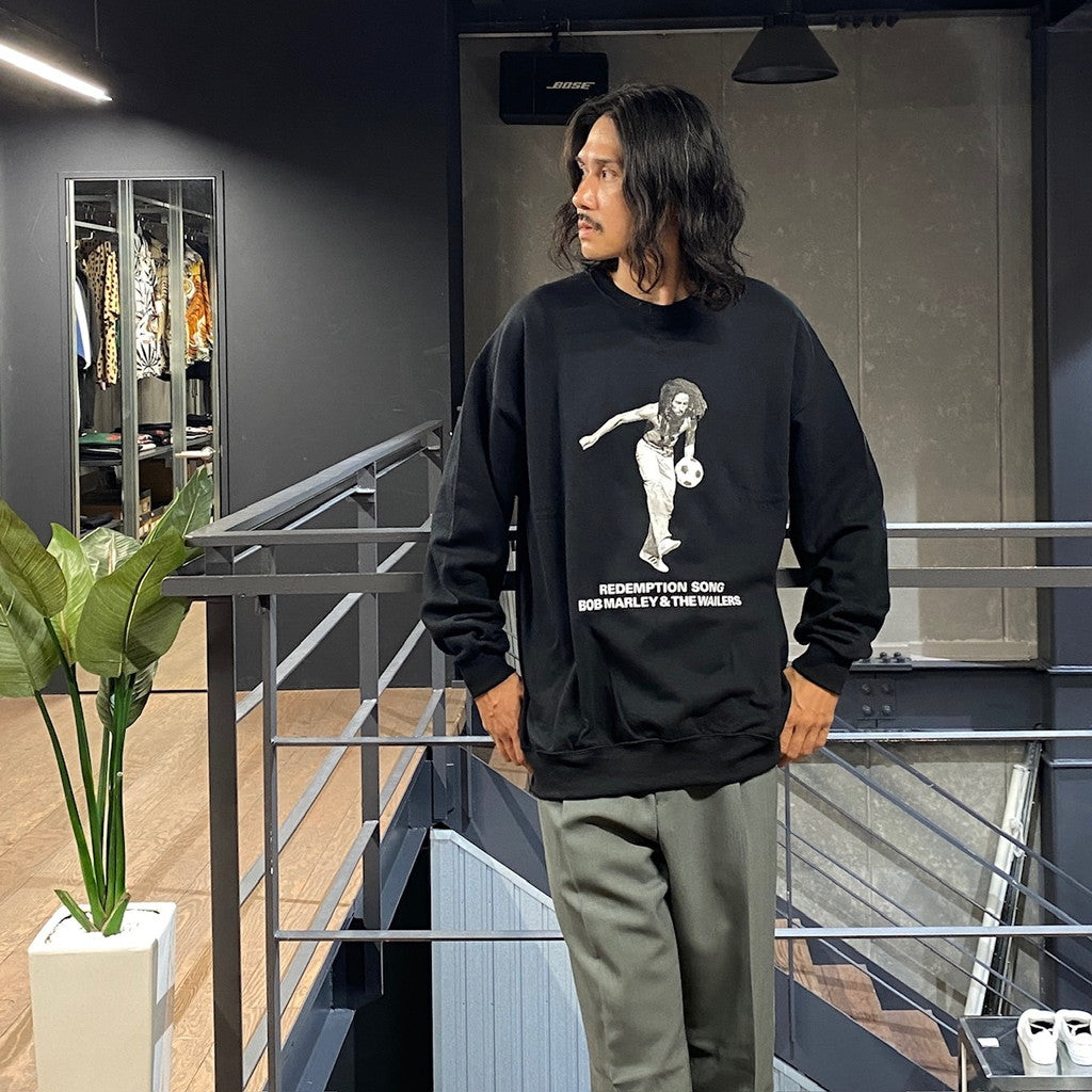 BOB MARLEY | CREW NECK SWEAT SHIRT ( TYPE-4 ) #BLACK [BOBMARLEY-WM-SS14]