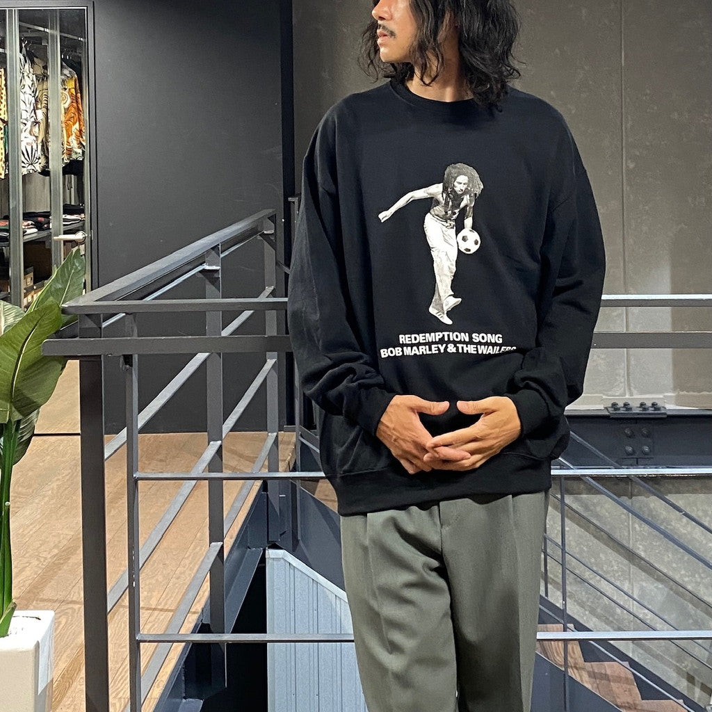 BOB MARLEY | CREW NECK SWEAT SHIRT ( TYPE-4 ) #BLACK [BOBMARLEY-WM-SS14]