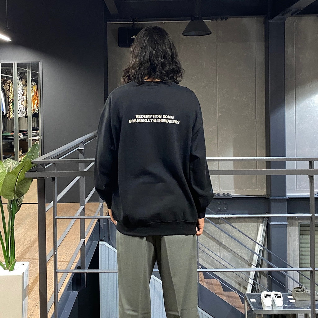 BOB MARLEY | CREW NECK SWEAT SHIRT ( TYPE-4 ) #BLACK [BOBMARLEY-WM-SS14]