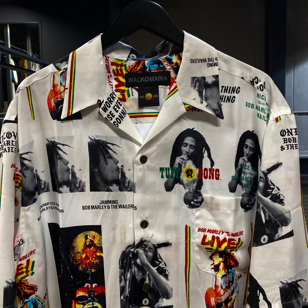 BOB MARLEY | HAWAIIAN SHIRT S/S (TYPE-1) #WHITE [BOBMARLEY-WM-HI09]