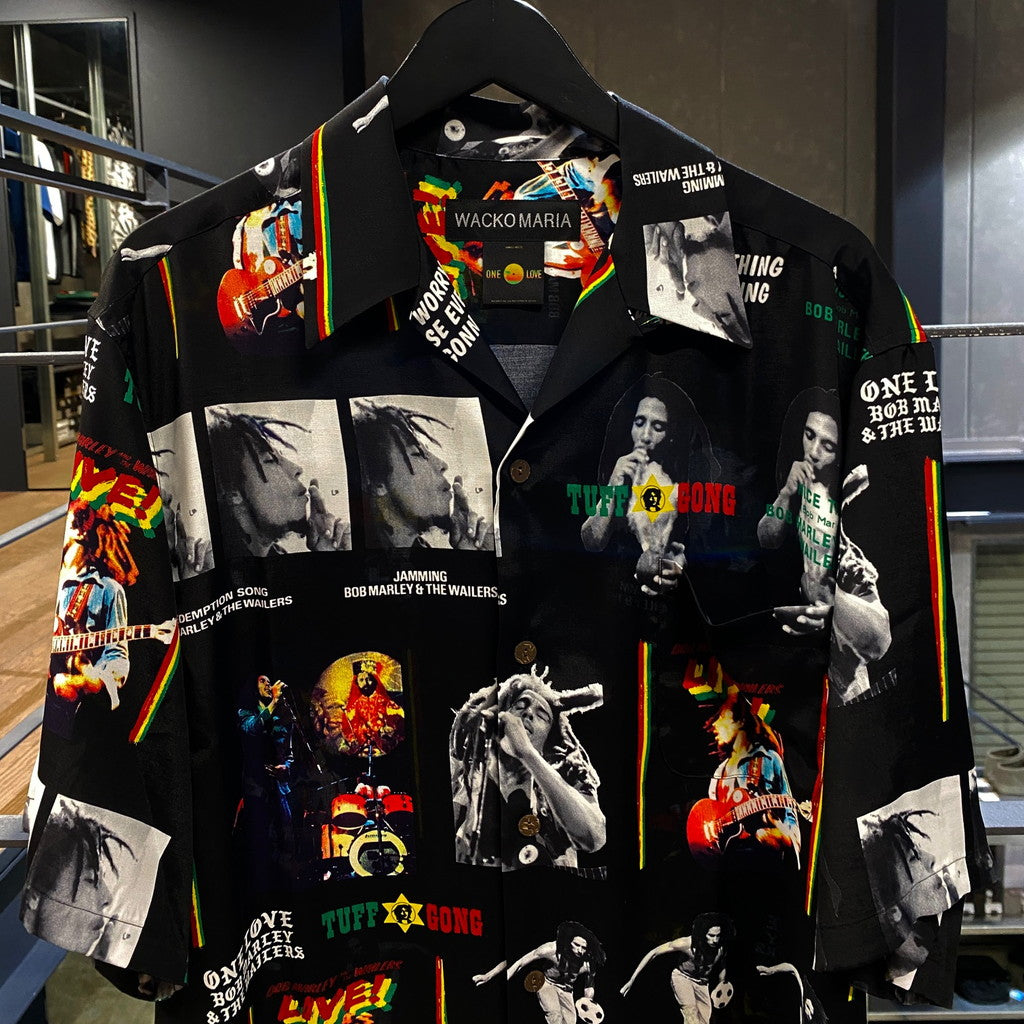 鮑伯馬利 | 夏威夷襯衫 短袖（1 型）#黑色 [BOBMARLEY-WM-HI09]