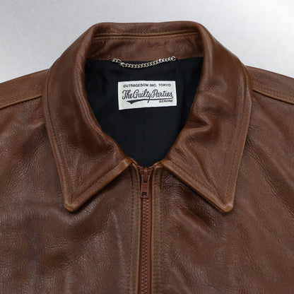 LEATHER JACKET #BROWN [23FW-WMO-BL01]