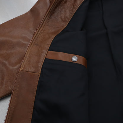 LEATHER JACKET #BROWN [23FW-WMO-BL01]