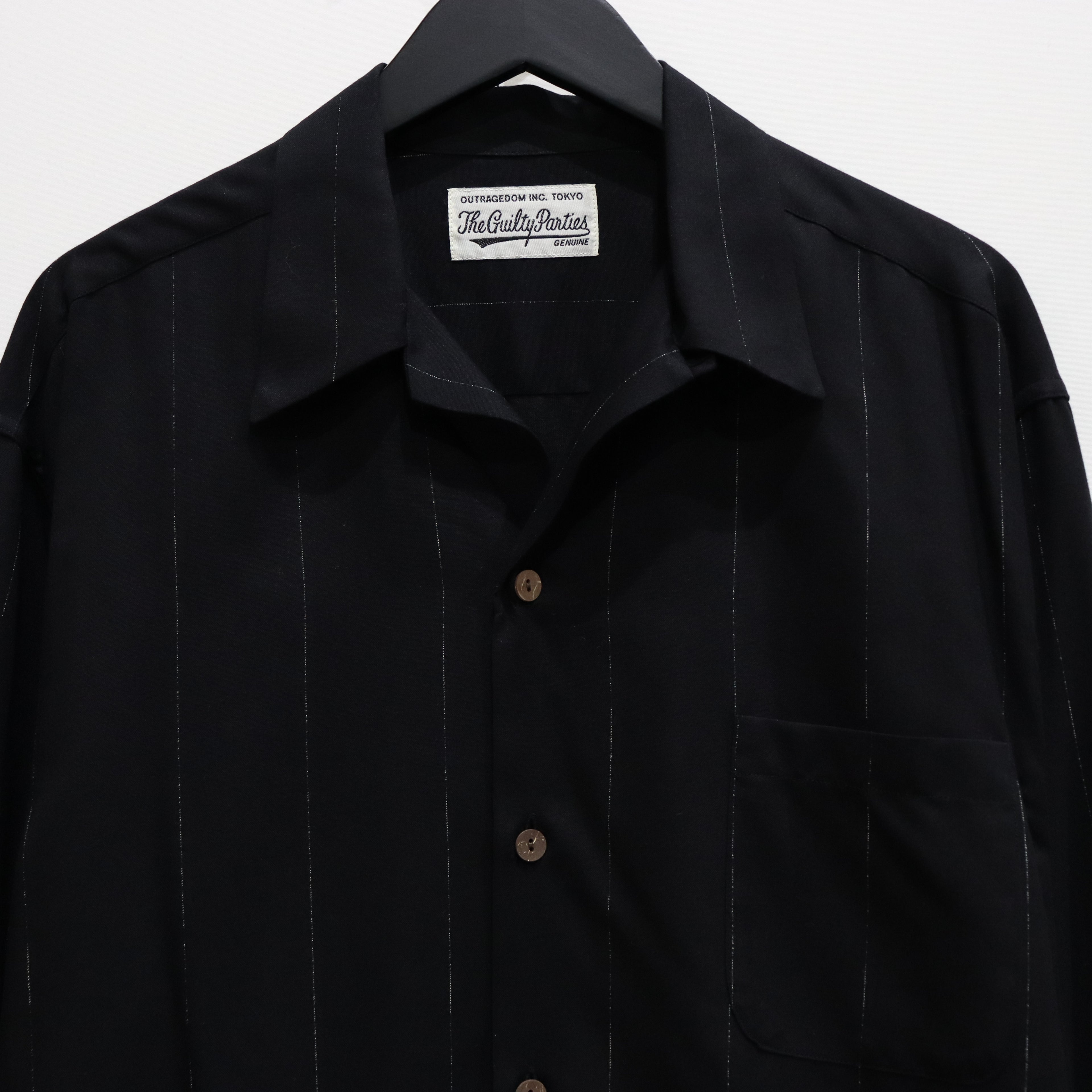 KASURI OPEN COLLAR SHIRT L/S #BLACK [23FW-WMS-OC07]