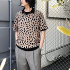 LEOPARD KNIT POLO SHIRT #BROWN [24SS-WMK-KN10]