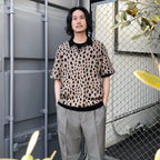 LEOPARD KNIT POLO SHIRT #BROWN [24SS-WMK-KN10]