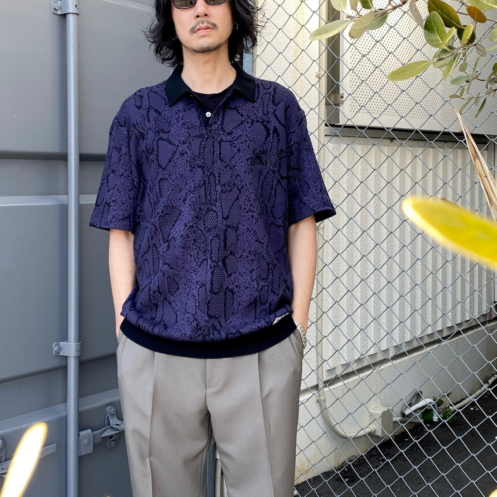 PYTHON KNIT POLO SHIRT #PURPLE [24SS-WMK-KN11]