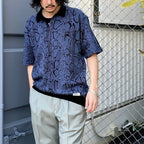 PYTHON KNIT POLO SHIRT #NAVY [24SS-WMK-KN11]