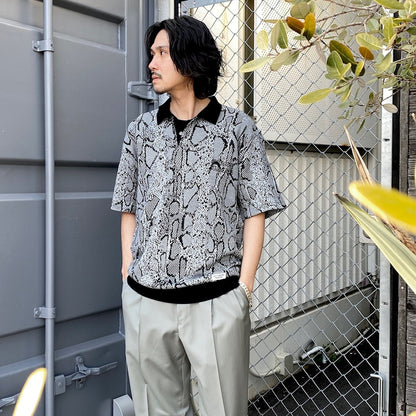 LEOPARD KNIT POLO SHIRT #GRAY [24SS-WMK-KN10]