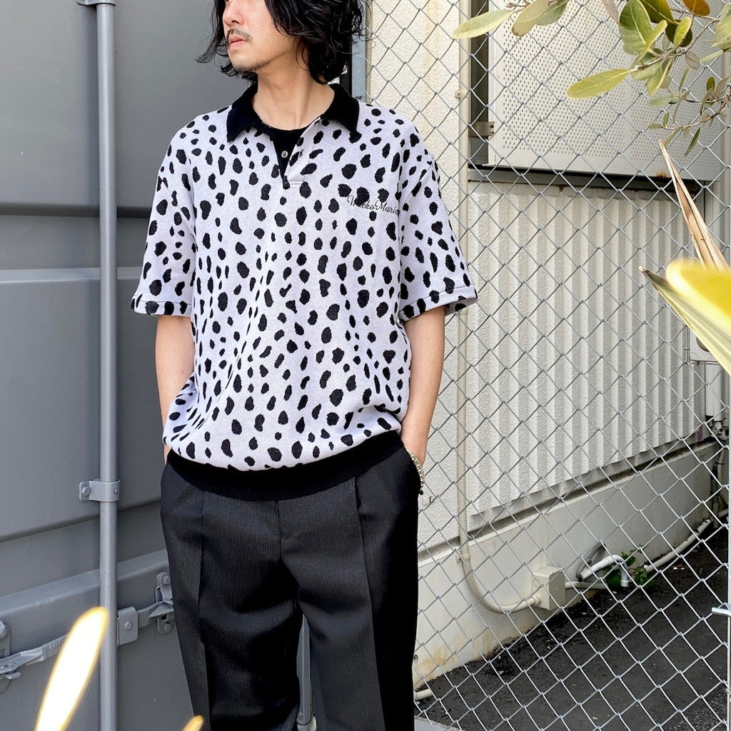 LEOPARD KNIT POLO SHIRT #PURPLE [24SS-WMK-KN10]