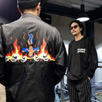 NECK FACE | CREW NECK LONG SLEEVE T-SHIRT -TYPE 4- #BLACK [NECKFACE-WM-LT05]