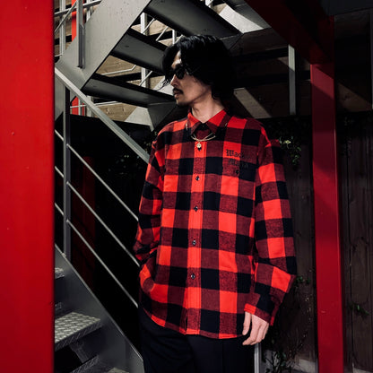 FLANNEL REGULAR COLLAR SHIRT -TYPE 2- #RED [24SSE-WMS-RC02]