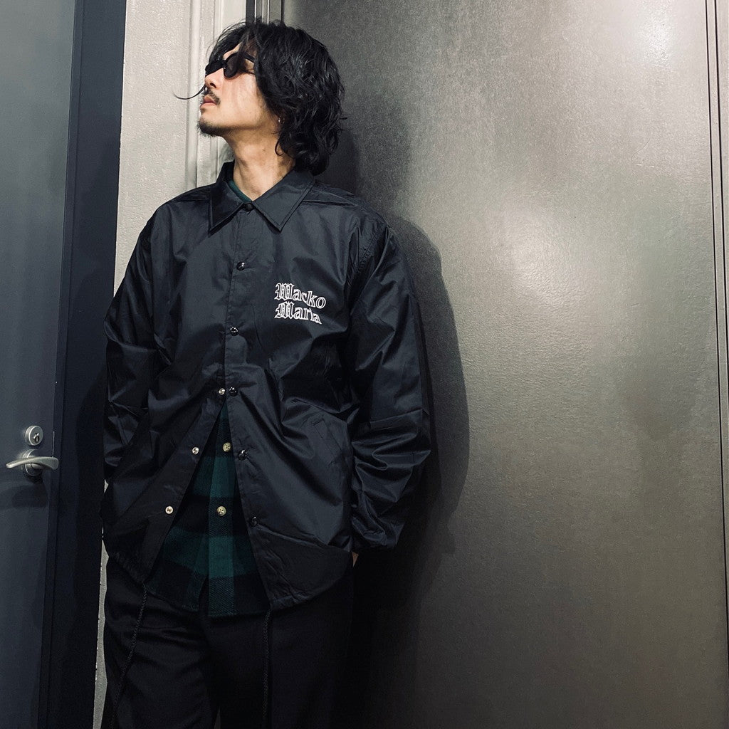 ジャケット・アウター WACKO MARIA 24SS COACH JACKET BLACK Wacko Maria Men's Gothic Logo Coach Jacket in Black Wacko Maria