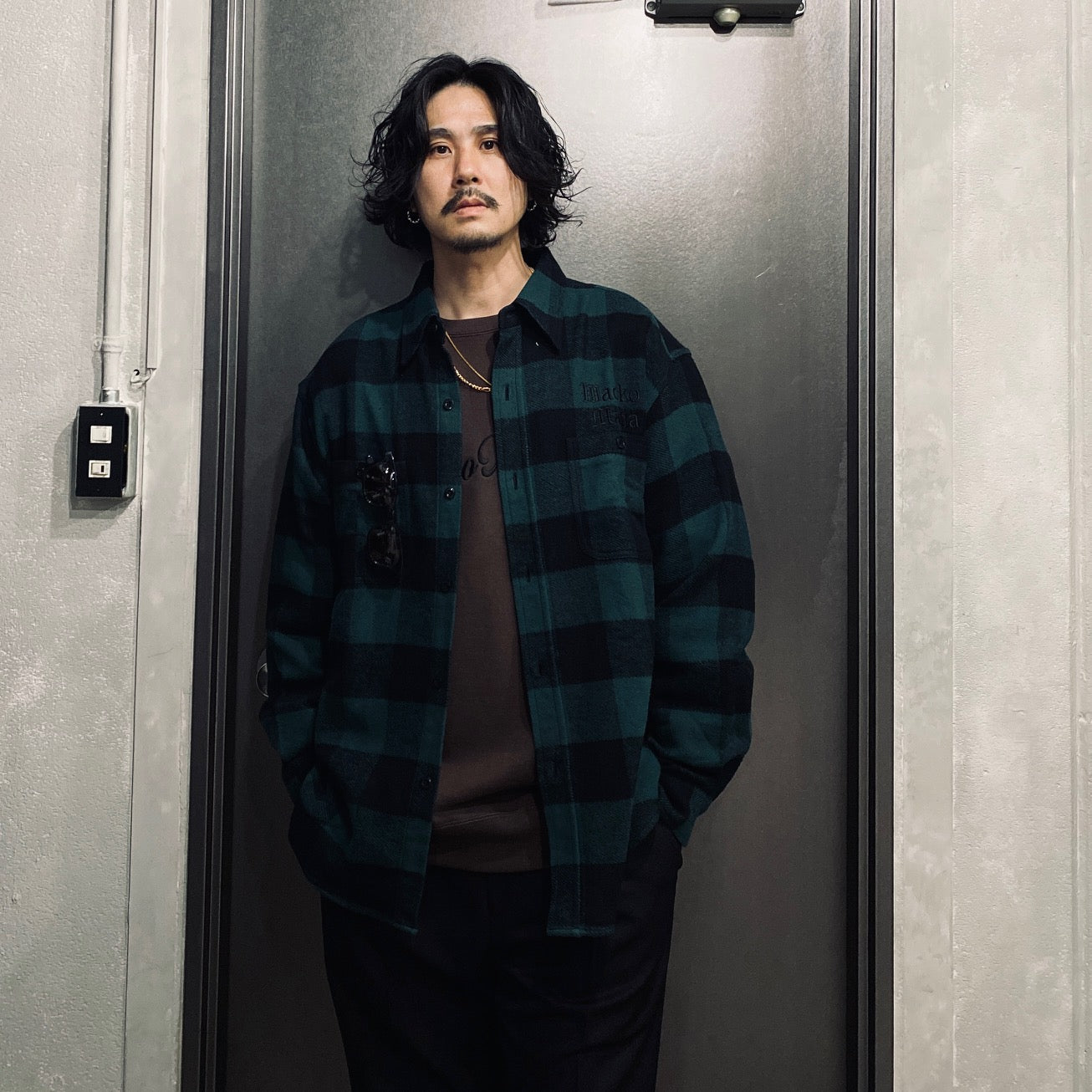 FLANNEL REGULAR COLLAR SHIRT -TYPE 2- #GREEN [24SSE-WMS-RC02]