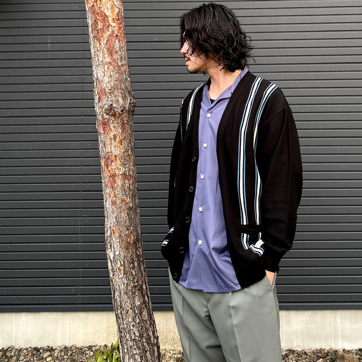 STRIPED CARDIGAN #BLACK [24SS-WMK-KN13]