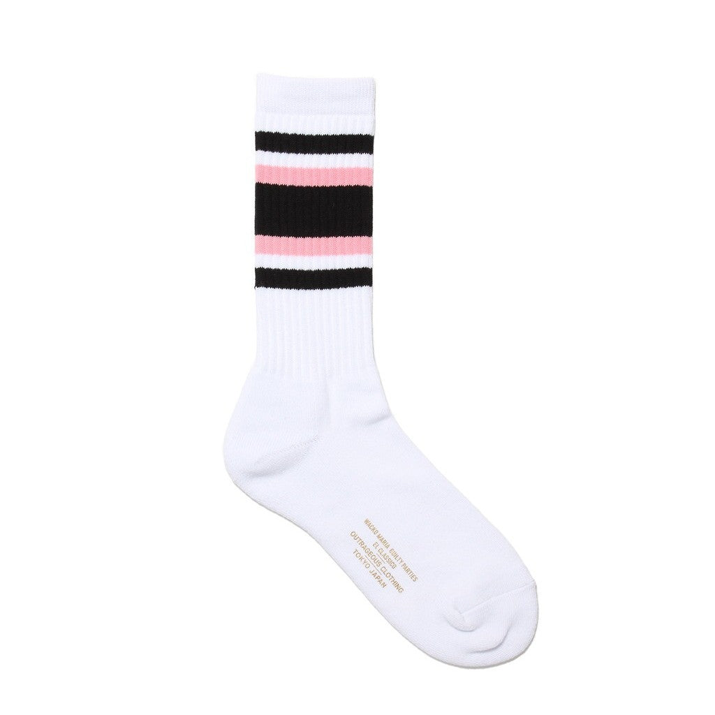 SKATER SOCKS -TYPE 1- #WHITE-PINK [24SS-WMA-SO01]