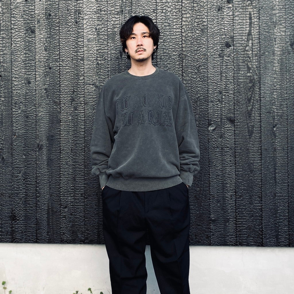 WASHED MIDDLE WEIGHT CREW NECK SWEAT SHIRT #GRAY [26SS-WMC-SS06]