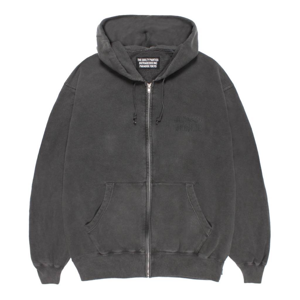 WASHED MIDDLE WEIGHT FULL ZIP HOODED SWEAT SHIRT #GRAY [26SS-WMC-SS04]
