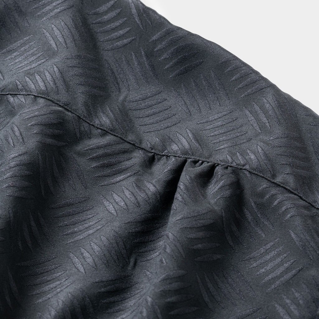 CHECKER PLATE HALF ZIP SHIRT #BLACK [SS24-S03]