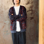 LEOPARD MOHAIR CARDIGAN #NAVY [25FW-WMK-KN08]