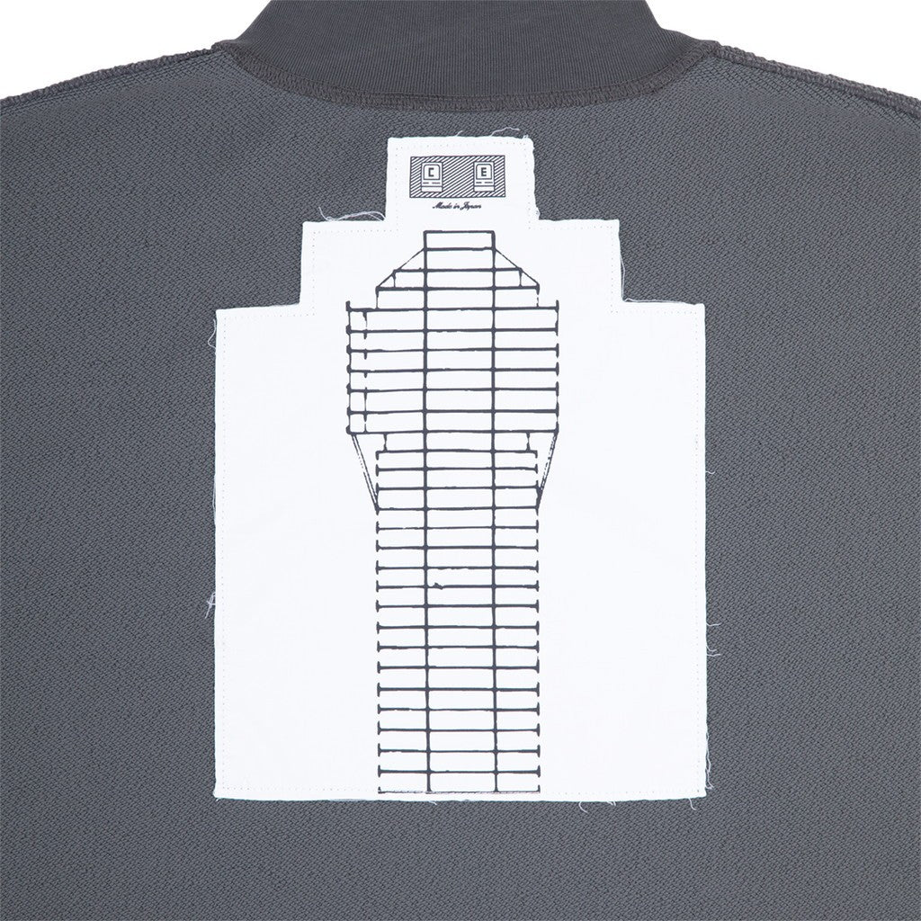 PE JERSEY SHORT SLEEVE HALF ZIP #CHARCOAL [CES29CS21]