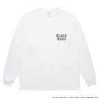 DEATH ROW RECORDS | WASHED HEAVY WEIGHT CREW NECK LONG SLEEVE T-SHIRT #WHITE [DEATHROW-WM-LT01]