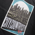 COTTON T-SHIRT_CITY LIGHTS #BLACK [CCC-261T003]