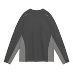 SIDE SEAM DBL KNIT LONG SLEEVE #CHARCOAL [CES26CS24]