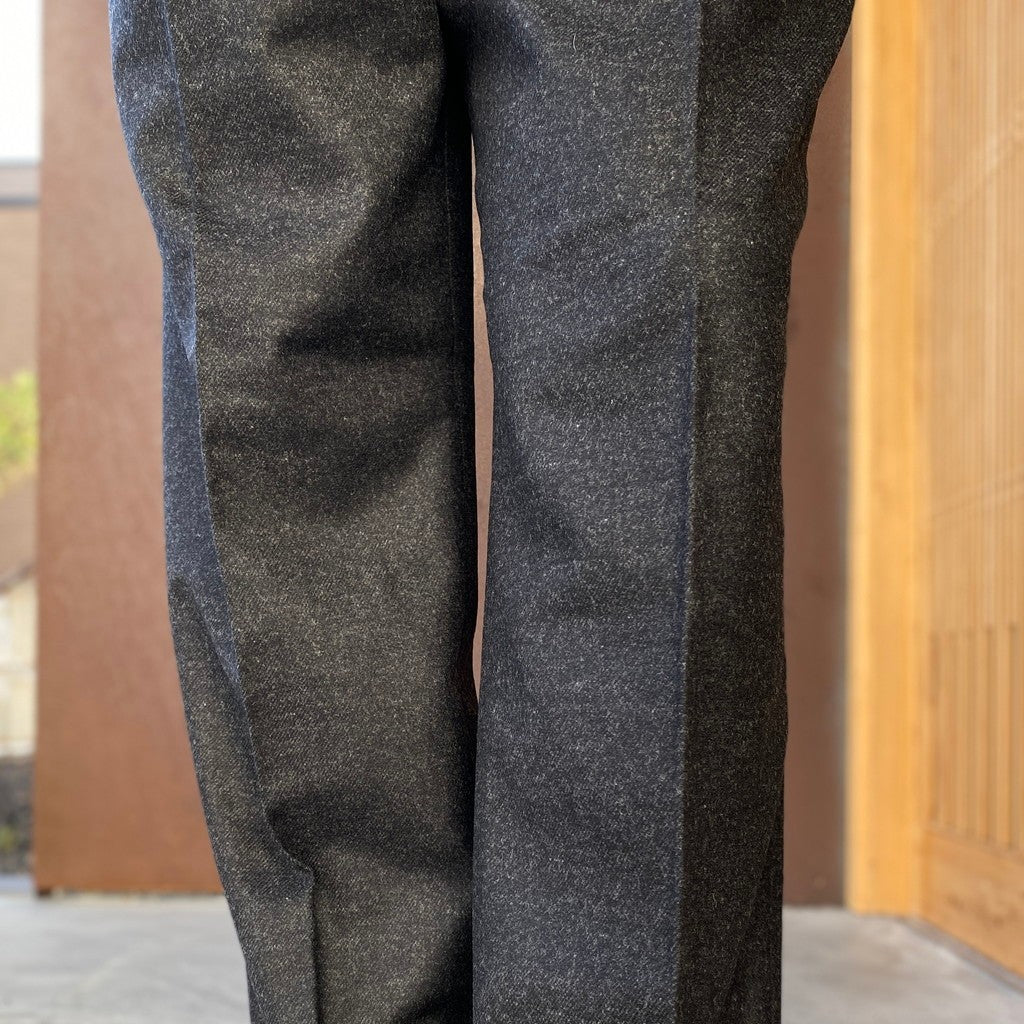 DOUBLE PLEATED WOOL TROUSERS ( TYPE-1 ) #CHARCOAL [26FW-WMP-PT03]